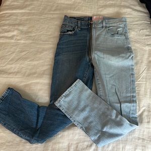 Revice womens high waisted two tone zip around jeans